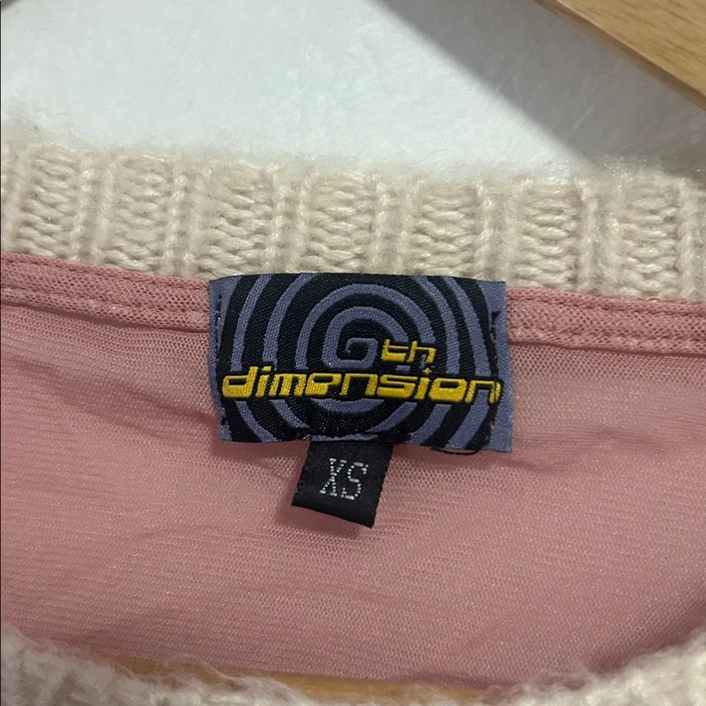 Sixth Dimension Lulu in Space Mesh Baby Tee pink XS - Picture 4 of 10